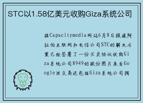 STC以1.58亿美元收购Giza系统公司