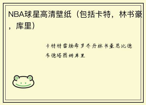 NBA球星高清壁纸（包括卡特，林书豪，库里）